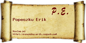 Popeszku Erik névjegykártya